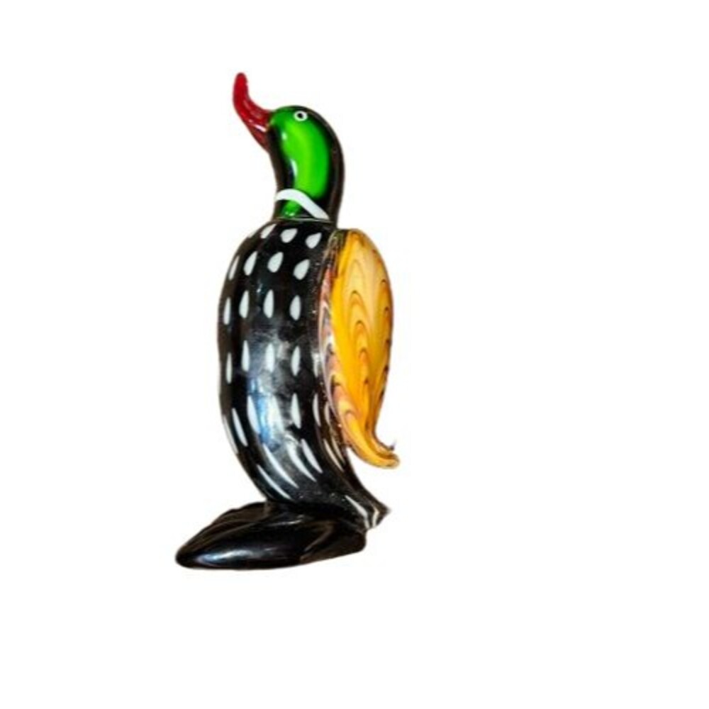 T5 Vintage Murano Style Large Hand Blown Mallard Duck Figurine